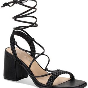 Sun + Stone Elegant Black Braided Women's Heels US 9.5